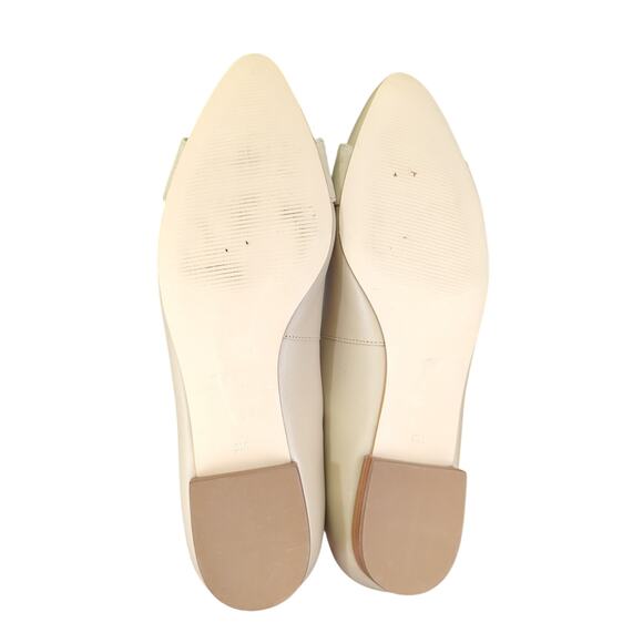 Talbots Edison Bamboo Ring Nappa Flats Tan Leather Pointed Toe Neutral Women's 9 - Picture 7 of 8